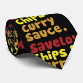 サベリー、チップス、カレーソース。 ネクタイ (ロール)
