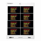 サベリー、チップス、カレーソース。 ラベル (フルシート)
