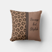 サベージがスタイリッシュヒョウ印刷装飾用クッション クッション (正面)