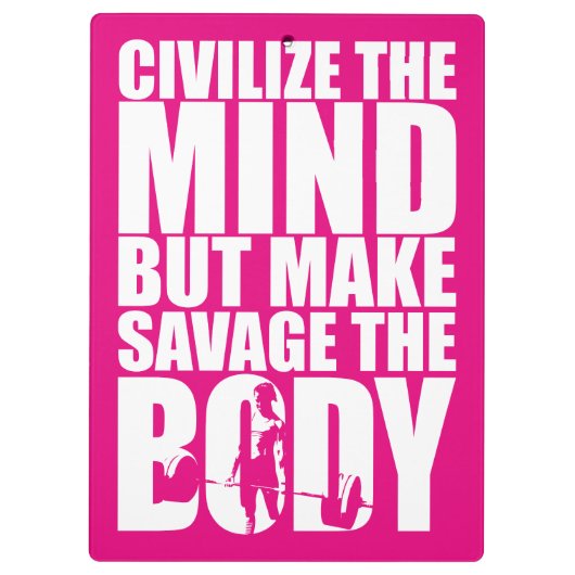 サベージを体のトレーニングにするやる気を起こさせる クリップボード (裏面)