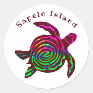 サペロカラフルアイランドGAウミガメ ラウンドシール