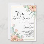 サボアップリコットフローラタコブロブラブブライダルシャワー 招待状 (正面)
