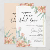 サボアップリコットフローラタコブロブラブブライダルシャワー 招待状 (正面/裏面)