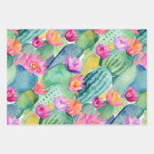 サボアートコンボ緑ホワイトピンク砂漠の南西 ラッピングペーパーシート (正面)