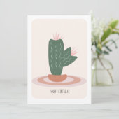 サボカクシ 高身観葉植物 誕生日カード カード (スタンド正面)