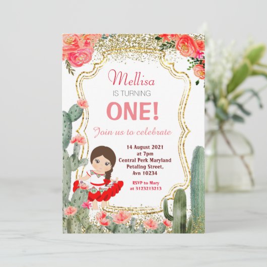 サボガールメキシカンフィエスタ誕生日パーティー 招待状 (スタンド正面)