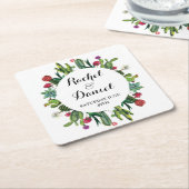 サボクコースターウェディングパーティーカクティフィエスタ スクエアペーパーコースター (アングル)