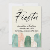 サボクフィエスタピンク1歳の誕生日 招待状 (正面)