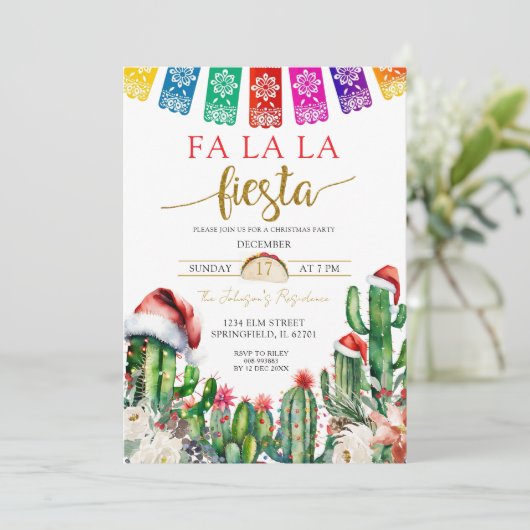 サボサンタメキシカンドホリデーフィエスタパーティー 招待状 (スタンド正面)