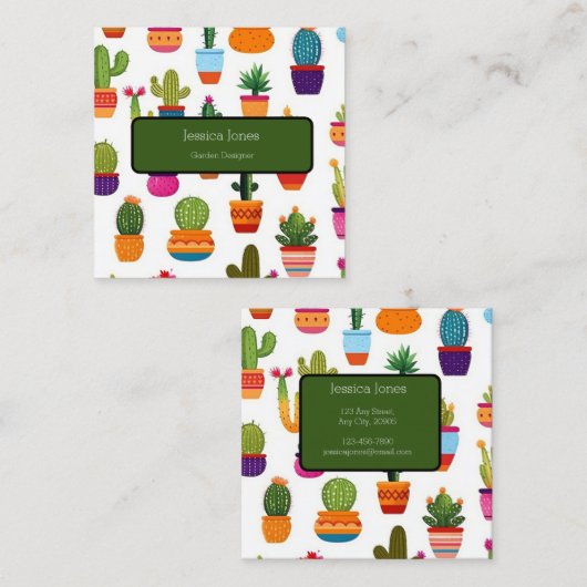 サボスガーデンハウスプラントズポットプランテーション スクエア名刺 (正面/裏面)