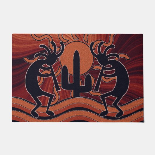 サボスサンセットデザートココペリサウスウェストデザイン ドアマット (正面)