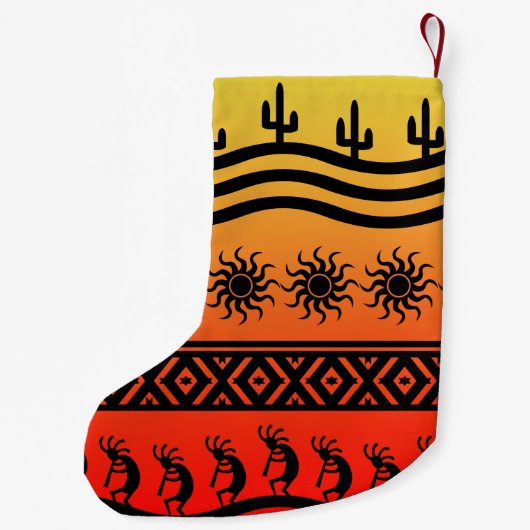 サボスデザートサンセットココペリサウスウエストクリスマス スモールクリスマスストッキング (裏面)