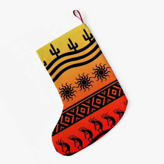 サボスデザートサンセットココペリサウスウエストクリスマス スモールクリスマスストッキング (裏面 (吊り時))