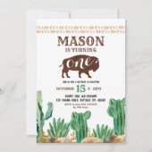 サボスバッファローデザート誕生日招待状 招待状 (正面)