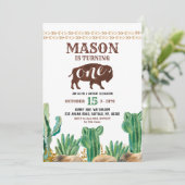 サボスバッファローデザート誕生日招待状 招待状 (スタンド正面)