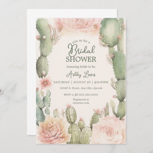 サボスフィエスタブライダルシャワーデザートシャワー 招待状 (正面/裏面)