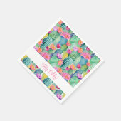 サボスフラワーアートデザートハッピーバースデー南西 スタンダードカクテルナプキン (角)