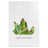 サボスフラワーアートハッピーバースデーサウスウエストデザート ミディアムペーパーバッグ (正面)