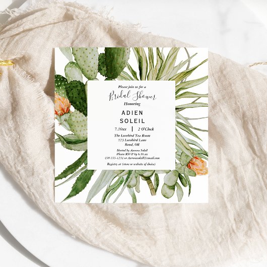 サボスフローラデザートスクエアブライダルシャワー 招待状