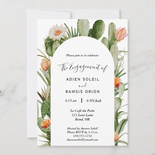 サボスフローラ砂漠婚約パーティ 招待状 (正面)