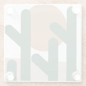 サボスプラントデザートボホグリーンピンク ガラスコースター (裏面)