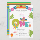 サボスメカラフルキシカンフィエスタファースト誕生日 招待状 (正面/裏面)