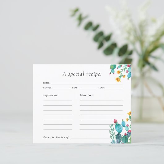 サボスメキシカンフィエスタブライダルシャワーレシピカード (スタンド正面)