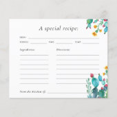 サボスメキシカンフィエスタブライダルシャワーレシピカード (正面)