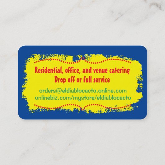 サボスメキシコ南西部シェフケータリング事業 名刺 (裏面)