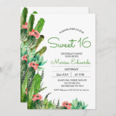 サボスモダンフィエスタスウィート16誕生日招待状 招待状 (正面/裏面)