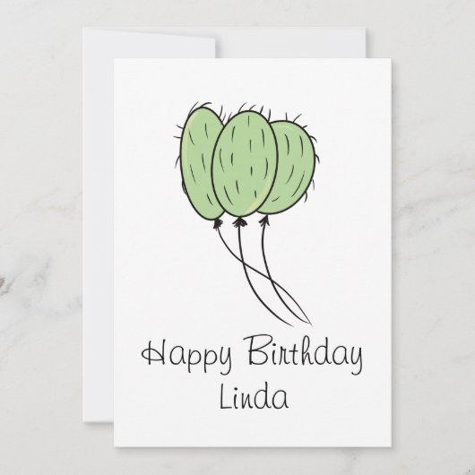 サボタカボチャの植物の誕生日 招待状 (正面)