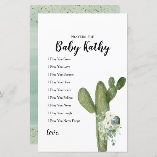 サボタコの恋祈りの言葉のベビーサイン (正面/裏面)