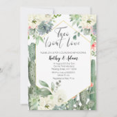 サボタコスについて愛カップルのシャワー招待状 招待状 (正面)