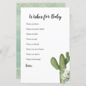 サボタコスフローラタコ愛の願いをベビーカード (正面/裏面)