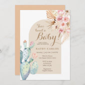 サボタコブーンアザベビーパンパスグラス招待状 招待状 (正面/裏面)