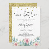 サボタコモダンの恋カップルのシャワー 招待状 (正面/裏面)