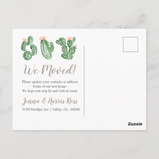 サボタスは成功し、私たちは年賀はがきを引っ越した ポストカード (裏面)