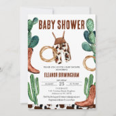 サボットブーツロデオカウボーイ赤ちゃんシャワー 招待状 (正面)