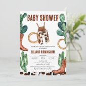 サボットブーツロデオカウボーイ赤ちゃんシャワー 招待状 (スタンド正面)