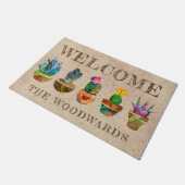 サボッパーソナライズされたカラフルト歓迎 ドアマット (アングル)
