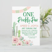 サボツツインズワンプリックペア誕生日招待状 招待状 (スタンド正面)