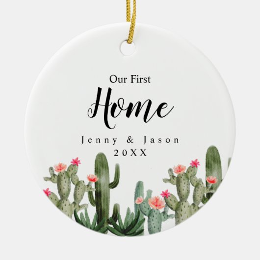 サボツフローラウロウソウファーストホームボタニカルオーナメント セラミックオーナメント (正面)