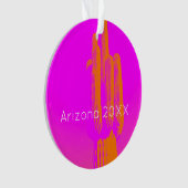 サボツモダンアートカスタム文字ホットピンクオレンジ オーナメント (正面)