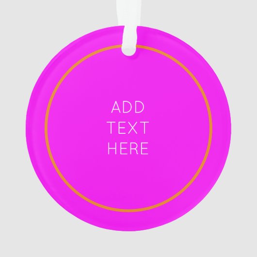 サボツモダンアートカスタム文字ホットピンクオレンジ オーナメント (裏面)