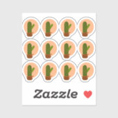 サボテモダンポットボヘミアンデザインセット シール (シート)