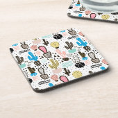 サボテモダンンの幾何パターン コースター (左側)