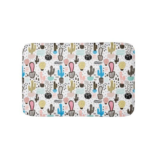サボテモダンンの幾何パターン バスマット (正面)