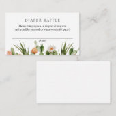 サボテンおむつラッフル赤ちゃんシャワーエンクロージャカード エンクロージャーカード (正面/裏面)