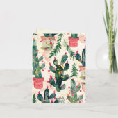 サボテンおもしろいカラフルがクリスマスの挨拶をする カード (裏面)