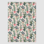 サボテンおもしろいカラフルクリスマスライト与えギフト 薄葉紙 (正面)